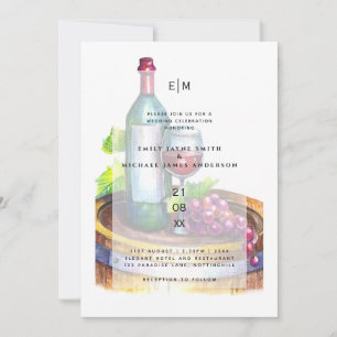 Elegant Vin Tasting bröllopbjudande - Rustic Inbjudningar