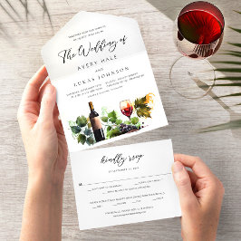 Elegant Vin Thned Watercolor Vineyard
