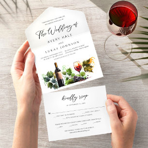 Elegant Vin Thned Watercolor Vineyard