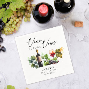 Elegant Vin Vino Före Vows-Möhippa Pappersservett