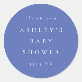 Elegant Vinblå Koordinat Baby Shower Runt Klistermärke