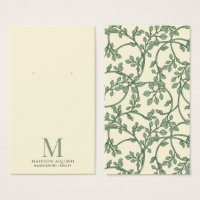 Elegant Vines Grönt Cream Earring Visning Cards