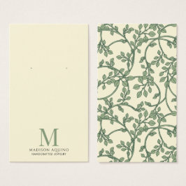 Elegant Vines Grönt Cream Earring Visning Cards Visitkort