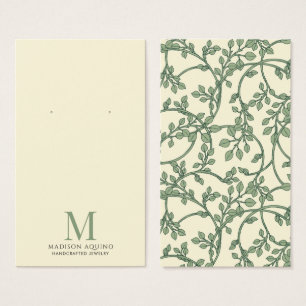 Elegant Vines Grönt Cream Earring Visning Cards Visitkort