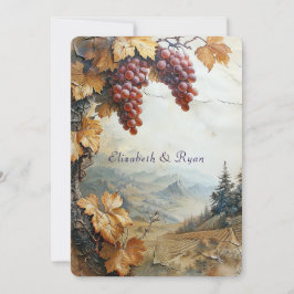 Elegant Vineyard Grape Vine Rustic Inbjudningar