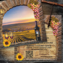 Elegant Vineyard Vin, QR-koden Bröllop