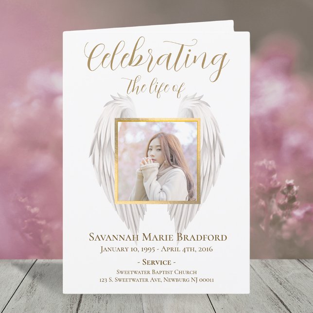 Elegant Vingar Memorial Service - felsökning Program (Skapare uppladdad)