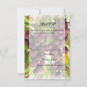Elegant vingård lila druvor bröllop liten RSVP OSA Kort