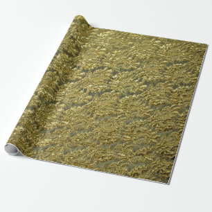 Elegant vinjetterad gul spets presentpapper