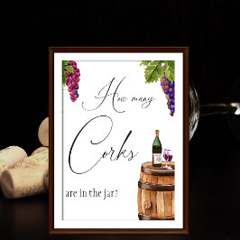 Elegant Vino Before Vows Winery Bröllopsduschspel Poster
