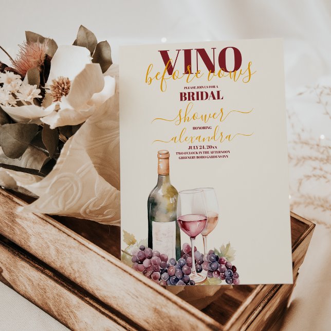 Elegant Vino före bröllopet brudvisning Inbjudningar (Skapare uppladdad)