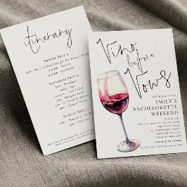 Elegant Vino före vows Bachelorette Helg Inbjudningar