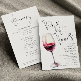 Elegant Vino före Vows Hen Party Helg Inbjudningar