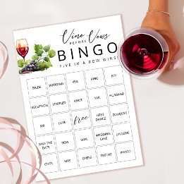 Elegant Vino före Vows Möhippa Bingo Card Inbjudningar