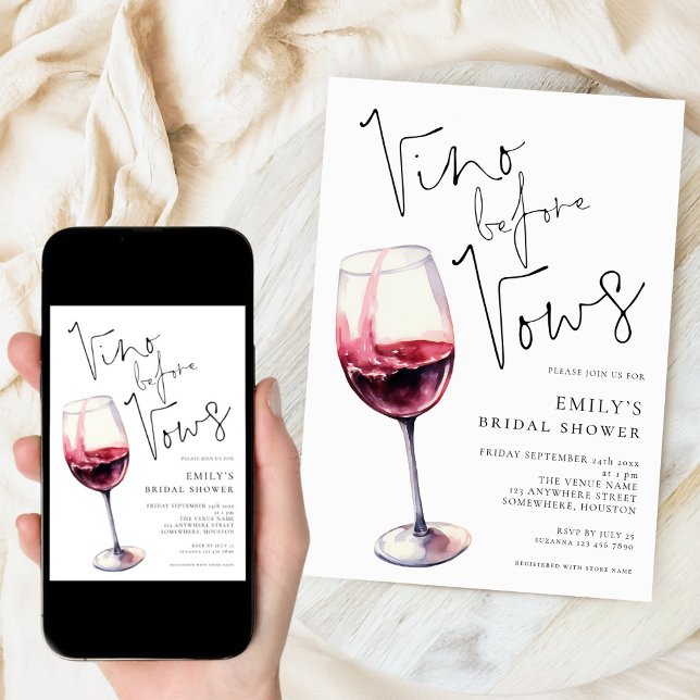 Elegant Vino före Vows-Möhippa Inbjudningar (Skapare uppladdad)