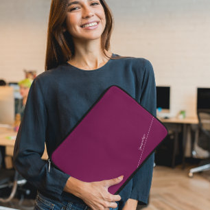 Elegant vinröd med namn bärbar datorsleeve laptop fodral