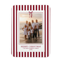 Elegant vinröd rand jul familjefoto