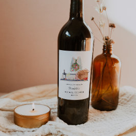 Elegant vinsmakning | Picknick bröllopsdusch Vinflaska Etikett