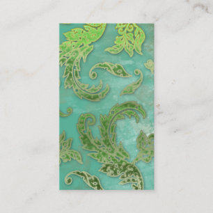 Elegant Vintage Affärskort Verdigris Swirls Grn Visitkort