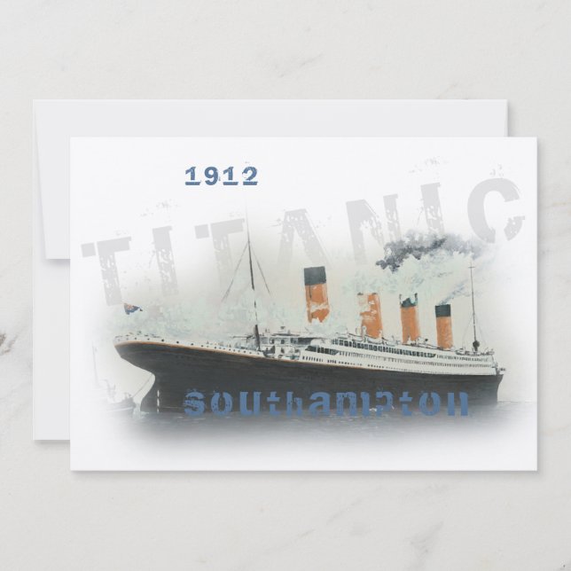 Elegant Vintage Anpassad Text Titanic Inbjudan (Framsida)
