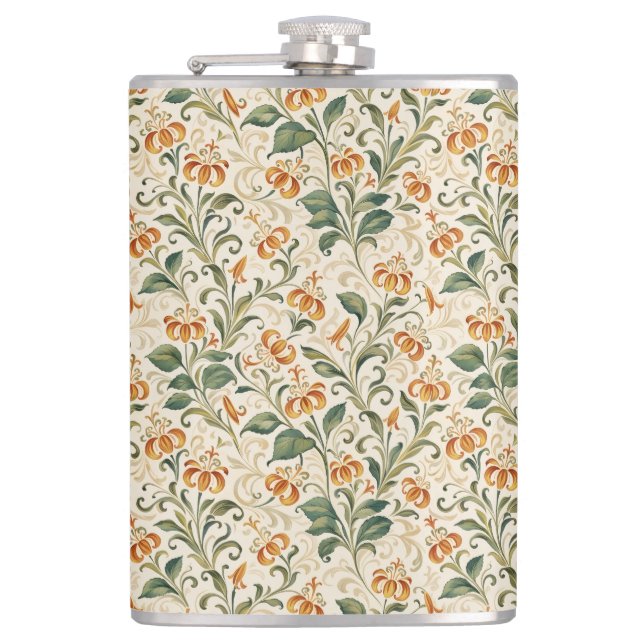 Elegant Vintage Apelsinlily Blommönster Fickplunta (Framsidan)