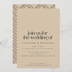 Elegant Vintage Art Deco Design Sand Black Bröllop Inbjudningar