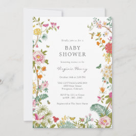 Elegant Vintage Baby Shower Inbjudningar
