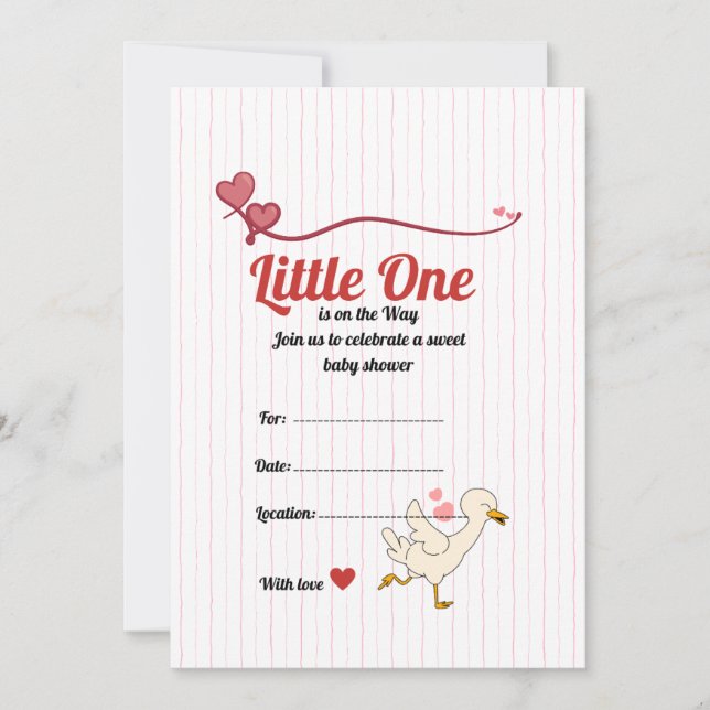 Elegant Vintage Baby Shower Inbjudningskort – Mini (Framsida)