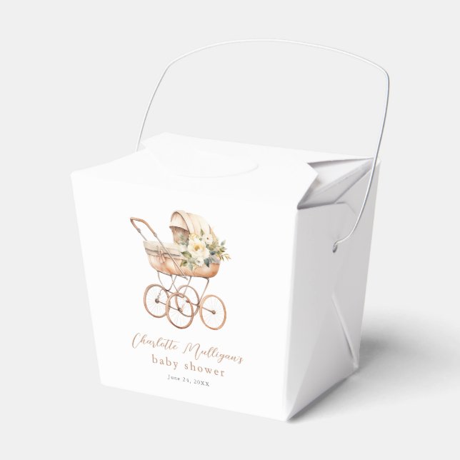 Elegant Vintage Barnvagn Shower Presentaskar (Framsidan Sidan)
