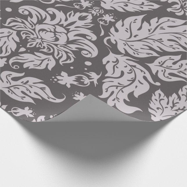 Elegant Vintage Baroque Damask Presentpapper (Hörn)