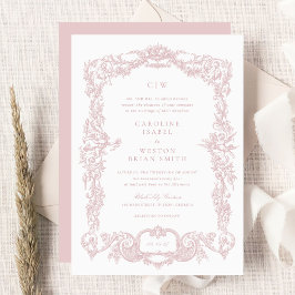 Elegant Vintage Baroque Fransk  Ram Bröllop Inbjudningar