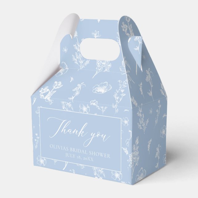 Elegant Vintage Blå Chinoiserie Bröllopsdusch Presentaskar (Framsidan Sidan)