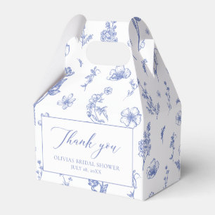 Elegant Vintage Blå Chinoiserie Bröllopsdusch Presentaskar