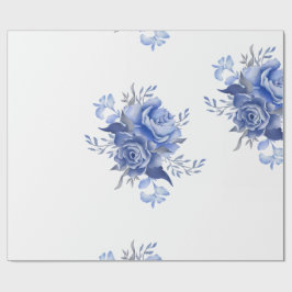 Elegant Vintage Blå Klassisk Presentpapper
