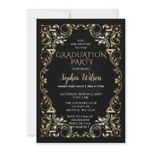 Elegant Vintage Black Guld Studenten