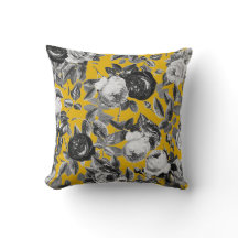Elegant Vintage Black White Ro Mustard Gult