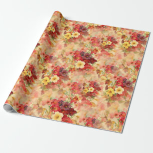 Elegant vintage blommig bukett mönster present presentpapper