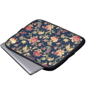 Elegant Vintage Blommig Ros Elektronikfodral Laptop Fodral