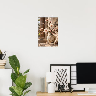 Elegant Vintage Blommig Väggkonst – Botaniskt Blom