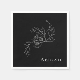 Elegant Vintage Blommigt B/W-dockningsstation Pappersservett