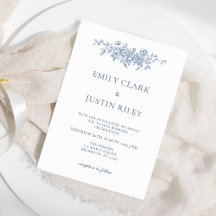 Elegant Vintage Blommigt Blue Bröllop