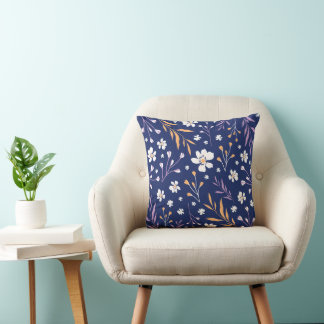 Elegant Vintage Blommigt Blue Rosa Kudde