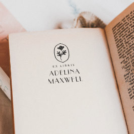 Elegant Vintage Blommigt Ex Libris Namn Bok Självfärgande Stämpel