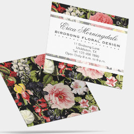 Elegant Vintage Blommigt Flower Shop eller Gardene Fyrkantigt Visitkort