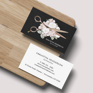 Elegant Vintage Blommigt Hairstylist Visitkort