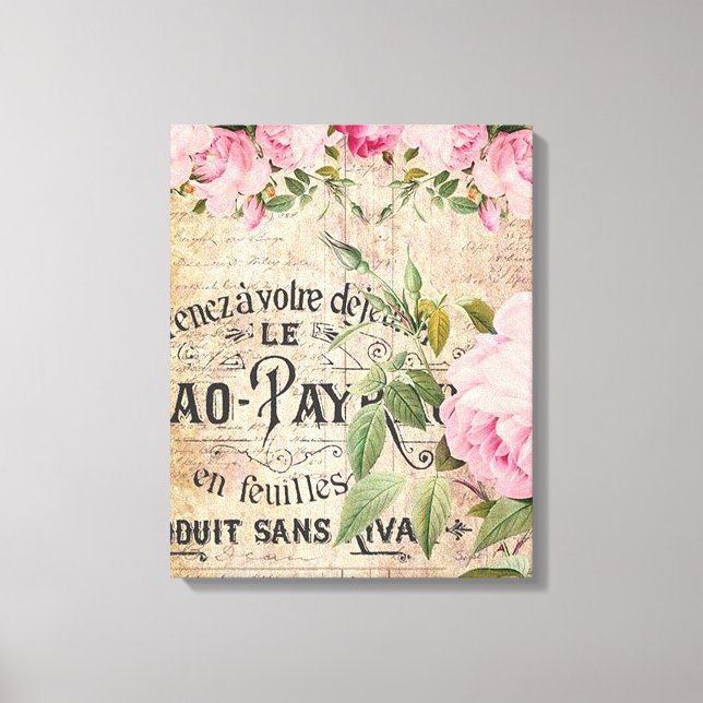 Elegant Vintage blommigt hemmakontoretor Canvastryck (Framsida)