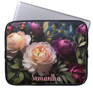 Elegant vintage blommigt måla laptop fodral
