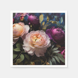 Elegant vintage blommigt måla pappersservett