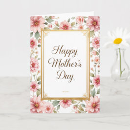 Elegant Vintage Blommigt Mors dag Mamma Kort