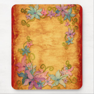 Elegant Vintage Blommigt Mousepad Musmatta